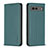 Leather Case Stands Flip Cover Holder B17F for Google Pixel 7a 5G Green