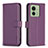 Leather Case Stands Flip Cover Holder B17F for Motorola Moto Edge (2023) 5G Purple