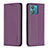 Leather Case Stands Flip Cover Holder B17F for Motorola Moto Edge 40 Neo 5G Purple