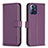 Leather Case Stands Flip Cover Holder B17F for Motorola Moto G Play (2023) Purple