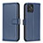 Leather Case Stands Flip Cover Holder B17F for Motorola Moto G Power 5G (2023) Blue