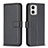 Leather Case Stands Flip Cover Holder B17F for Motorola Moto G73 5G