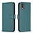 Leather Case Stands Flip Cover Holder B17F for Nokia C210 Green