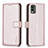 Leather Case Stands Flip Cover Holder B17F for Nokia C32 Rose Gold