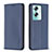 Leather Case Stands Flip Cover Holder B17F for Oppo A2 5G Blue