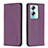 Leather Case Stands Flip Cover Holder B17F for Oppo A2 5G Purple