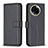 Leather Case Stands Flip Cover Holder B17F for Realme 11 5G Black