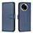 Leather Case Stands Flip Cover Holder B17F for Realme V50 5G Blue