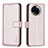 Leather Case Stands Flip Cover Holder B17F for Realme V50 5G Rose Gold