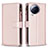 Leather Case Stands Flip Cover Holder B17F for Xiaomi Civi 3 5G Rose Gold