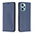 Leather Case Stands Flip Cover Holder B17F for Xiaomi Poco F5 5G Blue