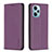 Leather Case Stands Flip Cover Holder B17F for Xiaomi Poco F5 5G Purple