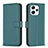 Leather Case Stands Flip Cover Holder B17F for Xiaomi Redmi 12 4G Green