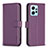 Leather Case Stands Flip Cover Holder B17F for Xiaomi Redmi Note 12 4G Purple