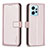 Leather Case Stands Flip Cover Holder B17F for Xiaomi Redmi Note 12 4G Rose Gold