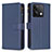 Leather Case Stands Flip Cover Holder B17F for Xiaomi Redmi Note 13 5G Blue