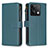 Leather Case Stands Flip Cover Holder B17F for Xiaomi Redmi Note 13 5G Green