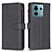 Leather Case Stands Flip Cover Holder B17F for Xiaomi Redmi Note 13 Pro 5G Black