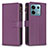 Leather Case Stands Flip Cover Holder B17F for Xiaomi Redmi Note 13 Pro 5G Purple