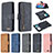 Leather Case Stands Flip Cover Holder B18F for Samsung Galaxy A20