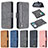 Leather Case Stands Flip Cover Holder B18F for Samsung Galaxy A30S