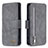 Leather Case Stands Flip Cover Holder B18F for Samsung Galaxy A30S Gray