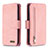 Leather Case Stands Flip Cover Holder B18F for Samsung Galaxy A31 Rose Gold