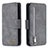 Leather Case Stands Flip Cover Holder B18F for Samsung Galaxy A41 Gray