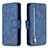 Leather Case Stands Flip Cover Holder B18F for Samsung Galaxy M40S Blue