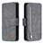 Leather Case Stands Flip Cover Holder B18F for Samsung Galaxy M40S Gray