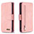 Leather Case Stands Flip Cover Holder B18F for Samsung Galaxy S10 Lite Rose Gold