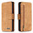 Leather Case Stands Flip Cover Holder B18F for Samsung Galaxy S20 Ultra Brown