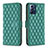 Leather Case Stands Flip Cover Holder B19F for Motorola Moto G Play (2023) Green