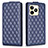 Leather Case Stands Flip Cover Holder B19F for Realme C51 Blue