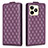 Leather Case Stands Flip Cover Holder B19F for Realme C51 Purple