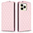 Leather Case Stands Flip Cover Holder B19F for Realme C51 Rose Gold