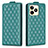 Leather Case Stands Flip Cover Holder B19F for Realme C67 Green