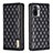 Leather Case Stands Flip Cover Holder B19F for Xiaomi Poco M5S Black