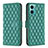 Leather Case Stands Flip Cover Holder B19F for Xiaomi Redmi 10 5G Green