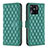 Leather Case Stands Flip Cover Holder B19F for Xiaomi Redmi 10 India Green