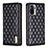 Leather Case Stands Flip Cover Holder B19F for Xiaomi Redmi Note 10 4G Black