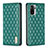 Leather Case Stands Flip Cover Holder B19F for Xiaomi Redmi Note 10 4G Green