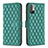 Leather Case Stands Flip Cover Holder B19F for Xiaomi Redmi Note 10 5G Green