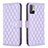 Leather Case Stands Flip Cover Holder B19F for Xiaomi Redmi Note 10 5G Purple