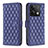 Leather Case Stands Flip Cover Holder B20F for Xiaomi Redmi Note 13 5G Blue