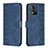 Leather Case Stands Flip Cover Holder B21F for Motorola Moto E13 Blue