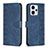 Leather Case Stands Flip Cover Holder B21F for Motorola Moto G13 Blue