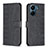 Leather Case Stands Flip Cover Holder B21F for Xiaomi Poco C65 Black