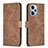 Leather Case Stands Flip Cover Holder B21F for Xiaomi Poco F5 5G Brown