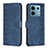 Leather Case Stands Flip Cover Holder B21F for Xiaomi Redmi Note 13 Pro 5G Blue